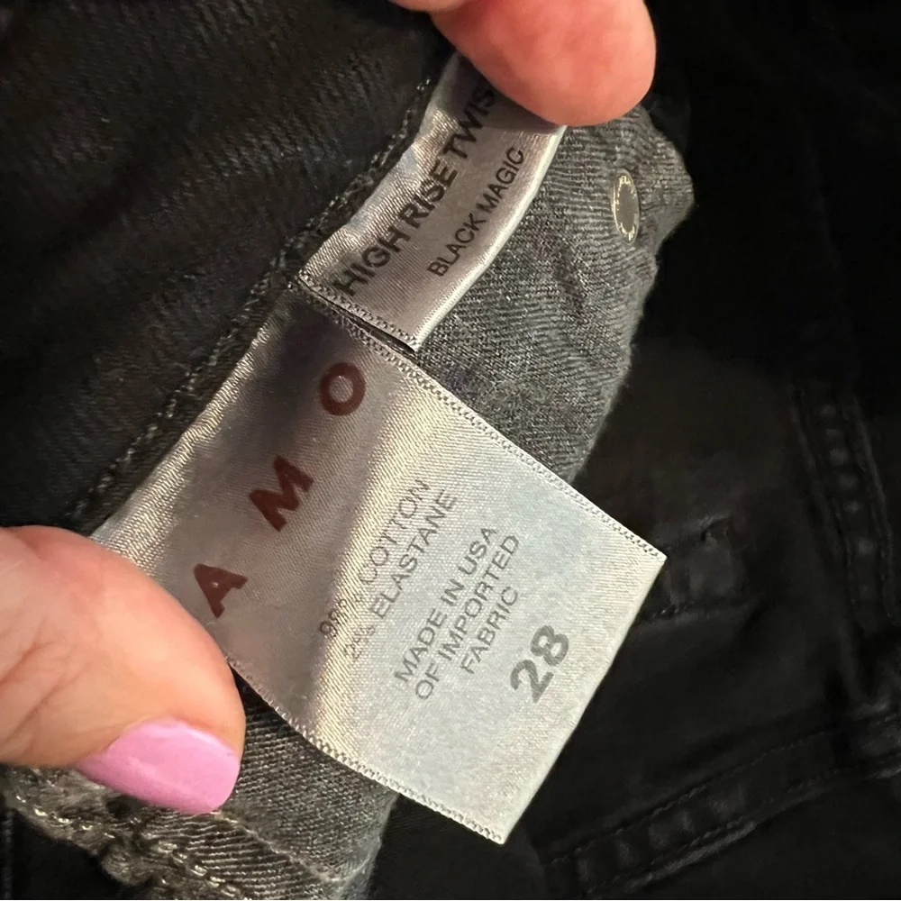 AMO X REVOLVE HIGH RISE TWIST SKINNY JEANS SIZE 28 black magic
